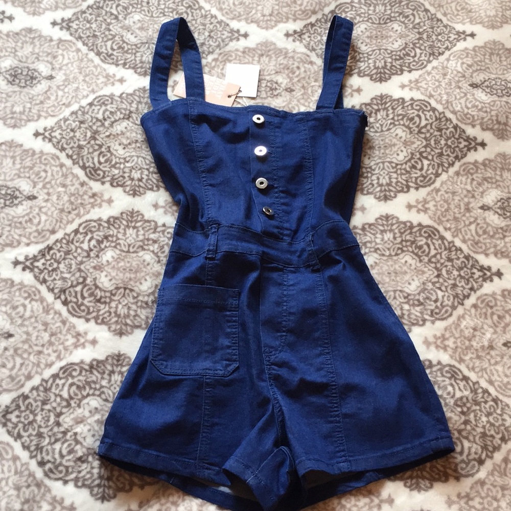 Tiger Mist Alice Denim Playsuit - Picture 2 of 5